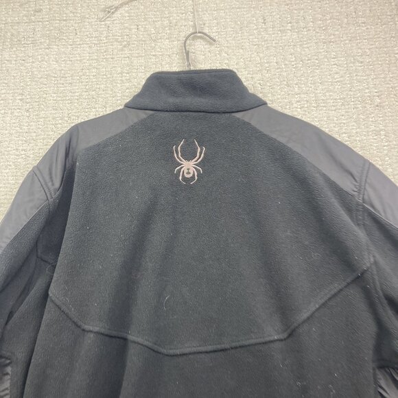 Spyder Full Zip Jacket Mens Polar Fleece Black Pockets Outdoors Utilitywear Read - Picture 11 of 13
